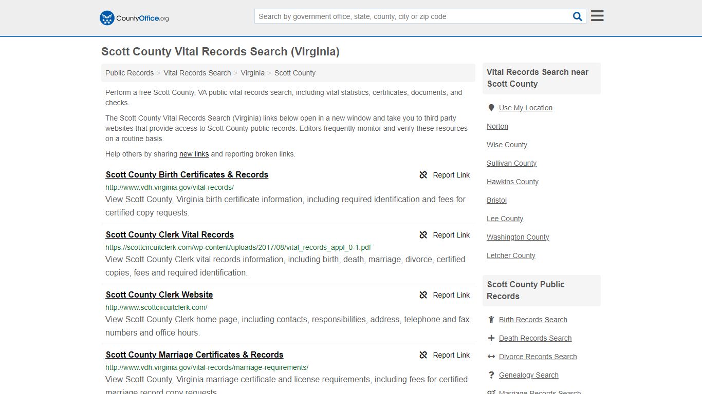 Vital Records Search - Scott County, VA (Birth, Death, Marriage ...